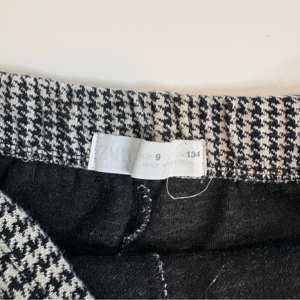 Zara Kids Black/White Gingham Fall Skort Girls Size 9 - Picture 4 of 5